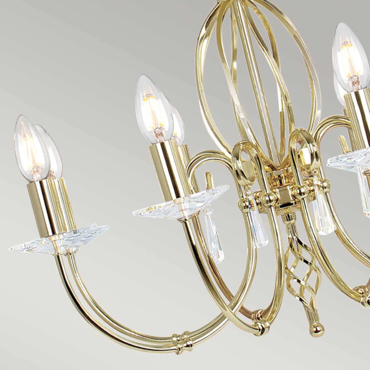 Aegean 8 Light Polished Brass Chandelier