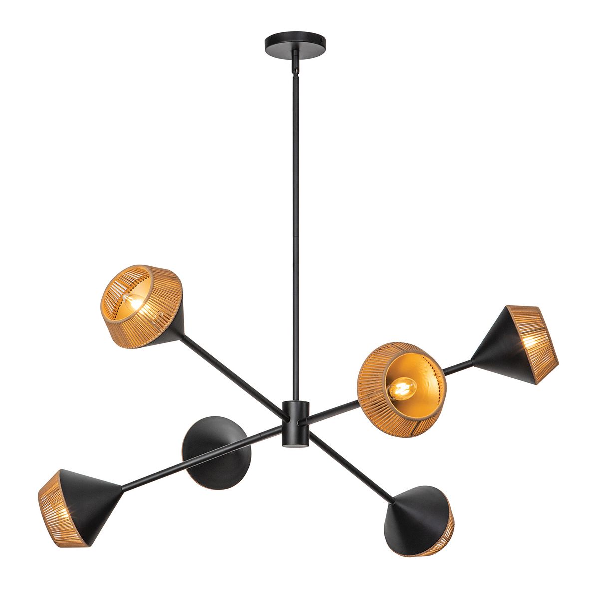 Alora Mood Daphne Living Room 6 light Black Chandelier By Elstead Lighting ALM-DAPHNE6-MB