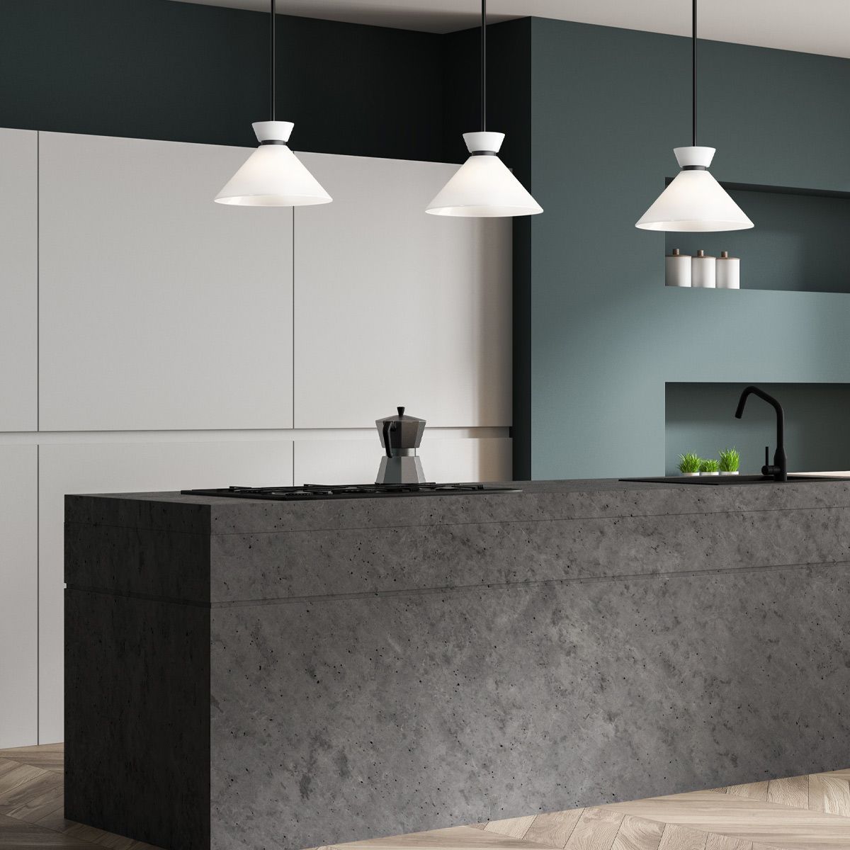 Alora Mood Halston Black Pendant Light