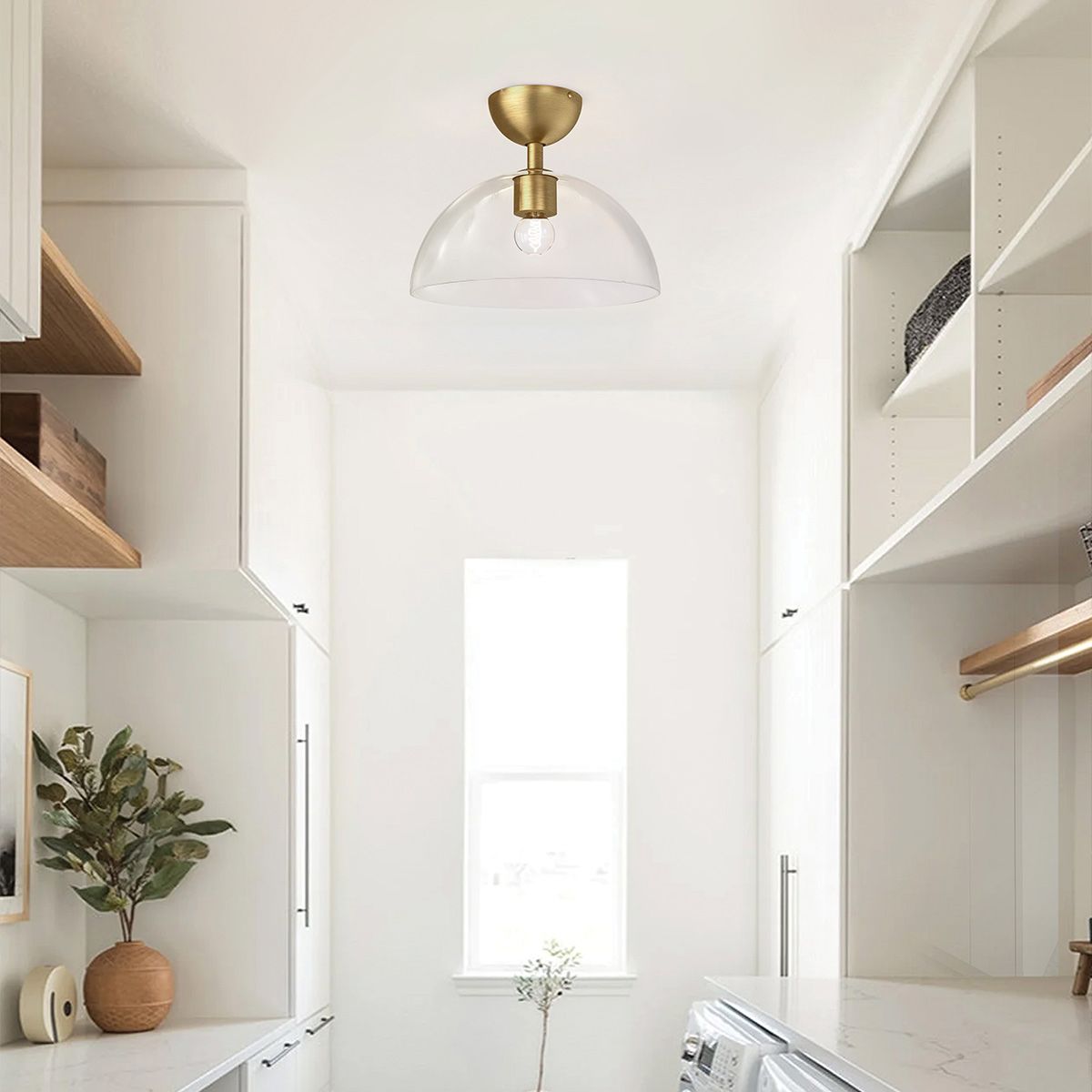 Alora Mood Jude Gold Semi Flush Ceiling Light