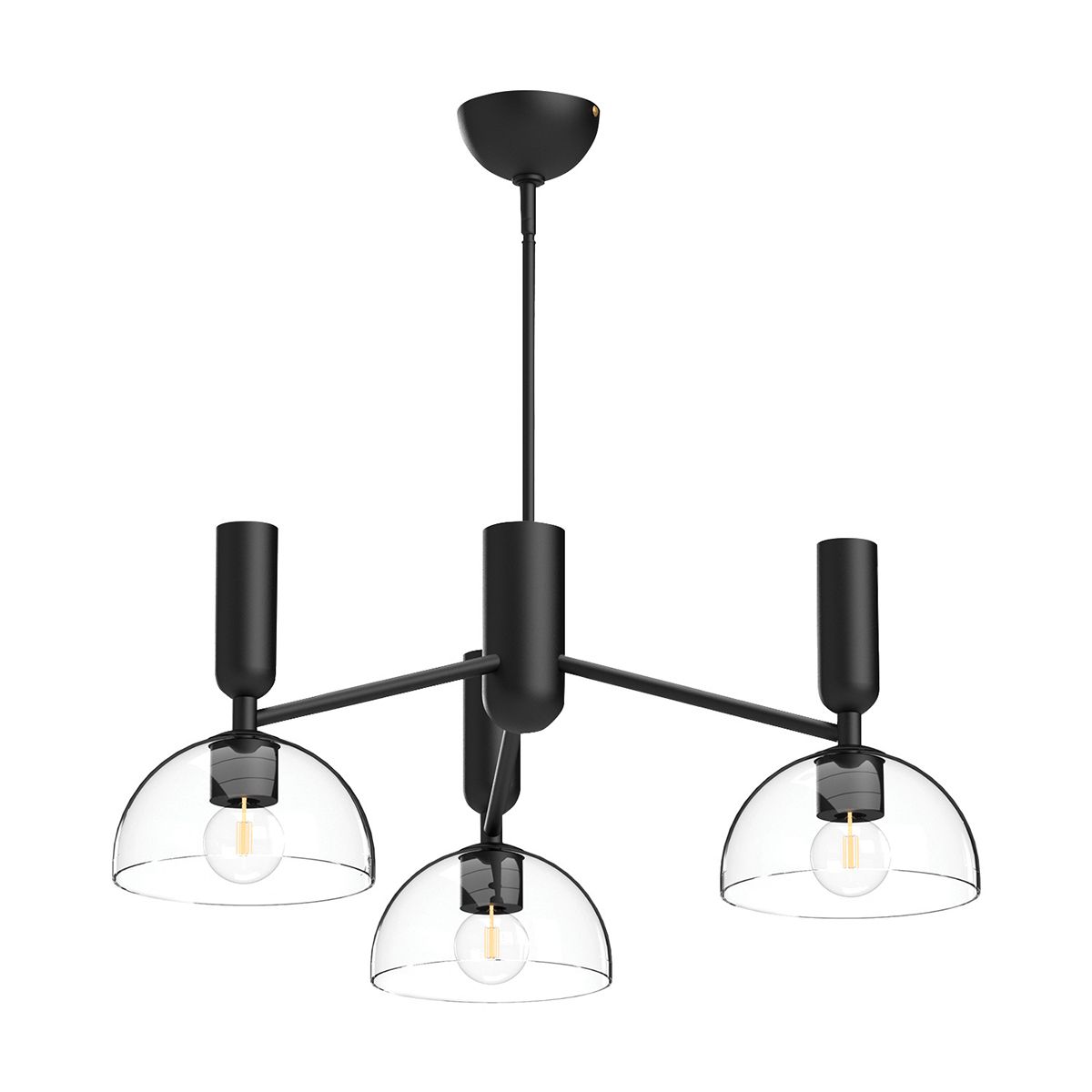 Alora Mood Jude 3 light Black Living Room Chandelier By Elstead Lighting ALM-JUDE3-MB-CL