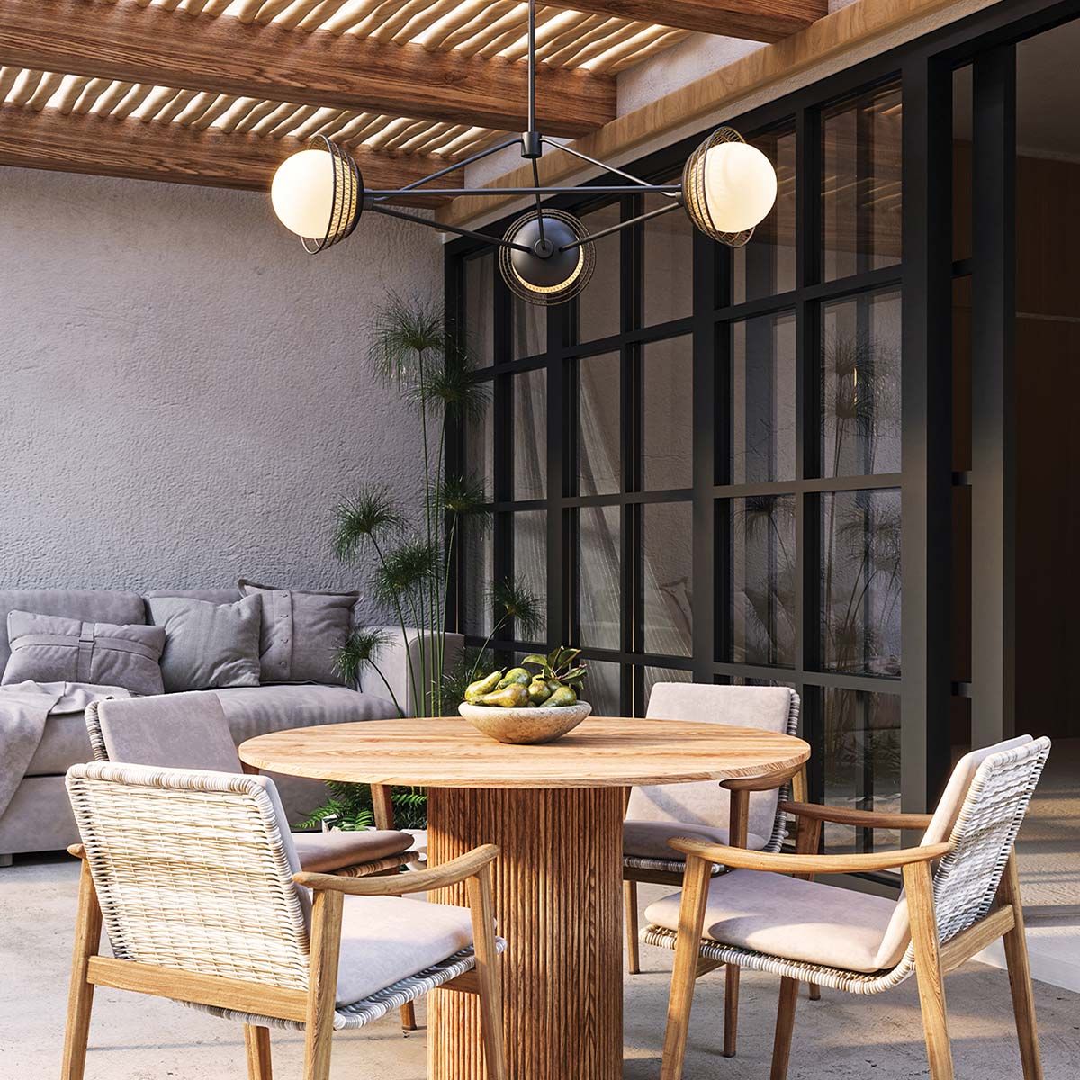 Alora Mood Perth 3 Light Black Chandelier