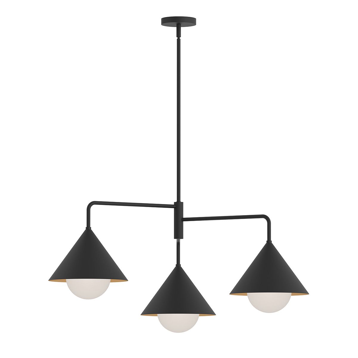 Alora Mood Remyck Living Room 3 Light Black Chandelier By Elstead Lighting ALM-REMYCK3-BK