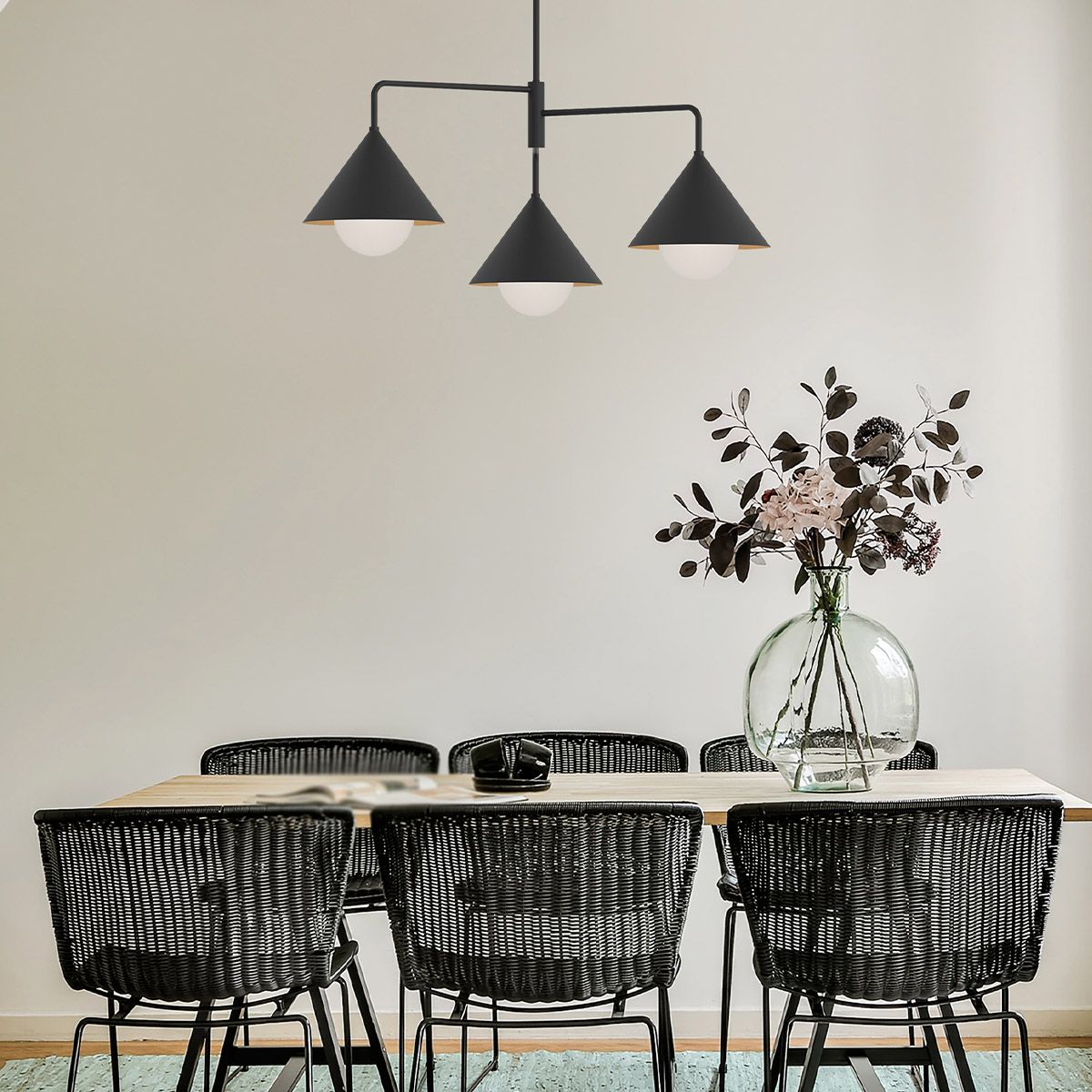 Alora Mood Remyck 3 Light Black Chandelier