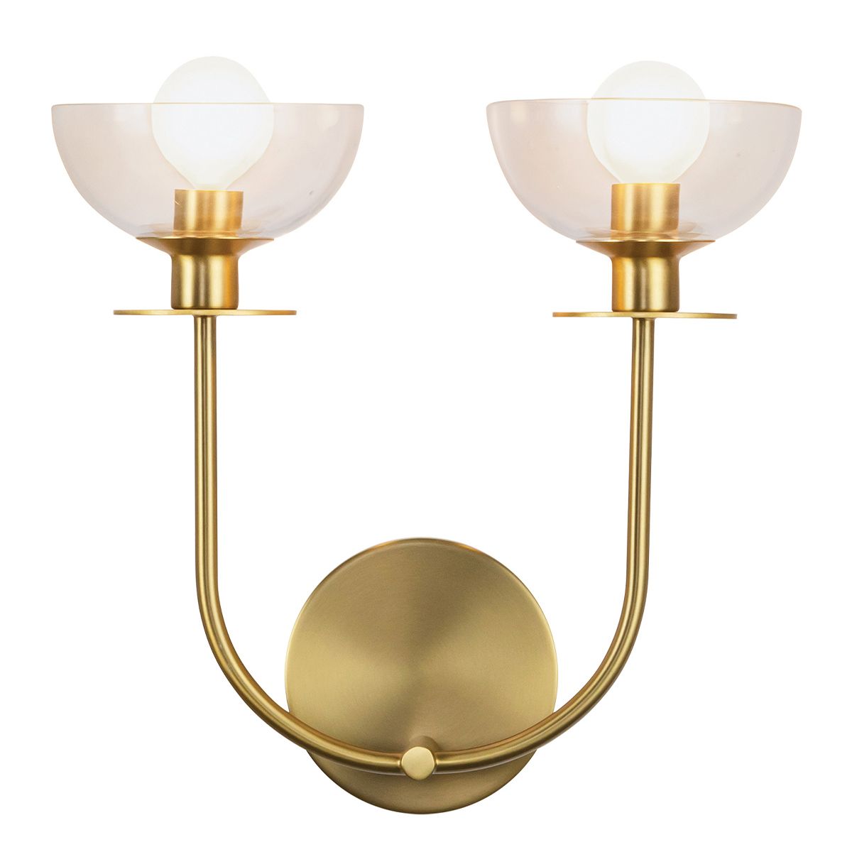 Alora Mood Sylvia Gold Double Wall Light ALM-SYLVIA-2WB-BG-CL by Alora Mood