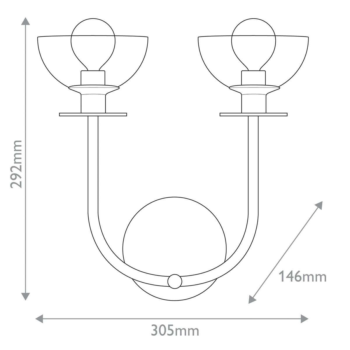 Alora Mood Sylvia Gold Double Wall Light