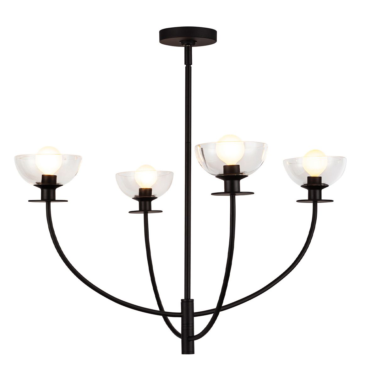 Alora Mood Sylvia Living Room 4 Light Black Chandelier By Elstead Lighting ALM-SYLVIA4-BK-CL