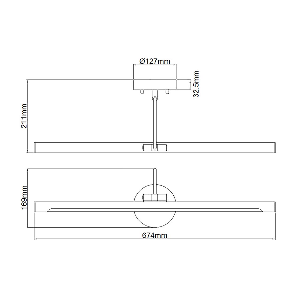 Elstead Alton 1 Light Large White LED Picture Light-OB-180926