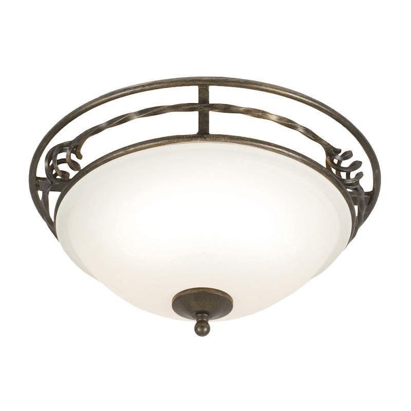 Elstead Pembroke Black/Gold Flush Dome Ceiling Light-clearance