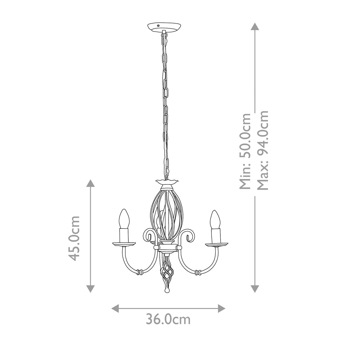 Elstead Artisan Aged Brass 3 Light Chandelier