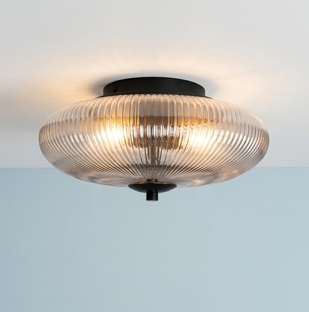 Ashwell Black Hallway Flush Ceiling Light