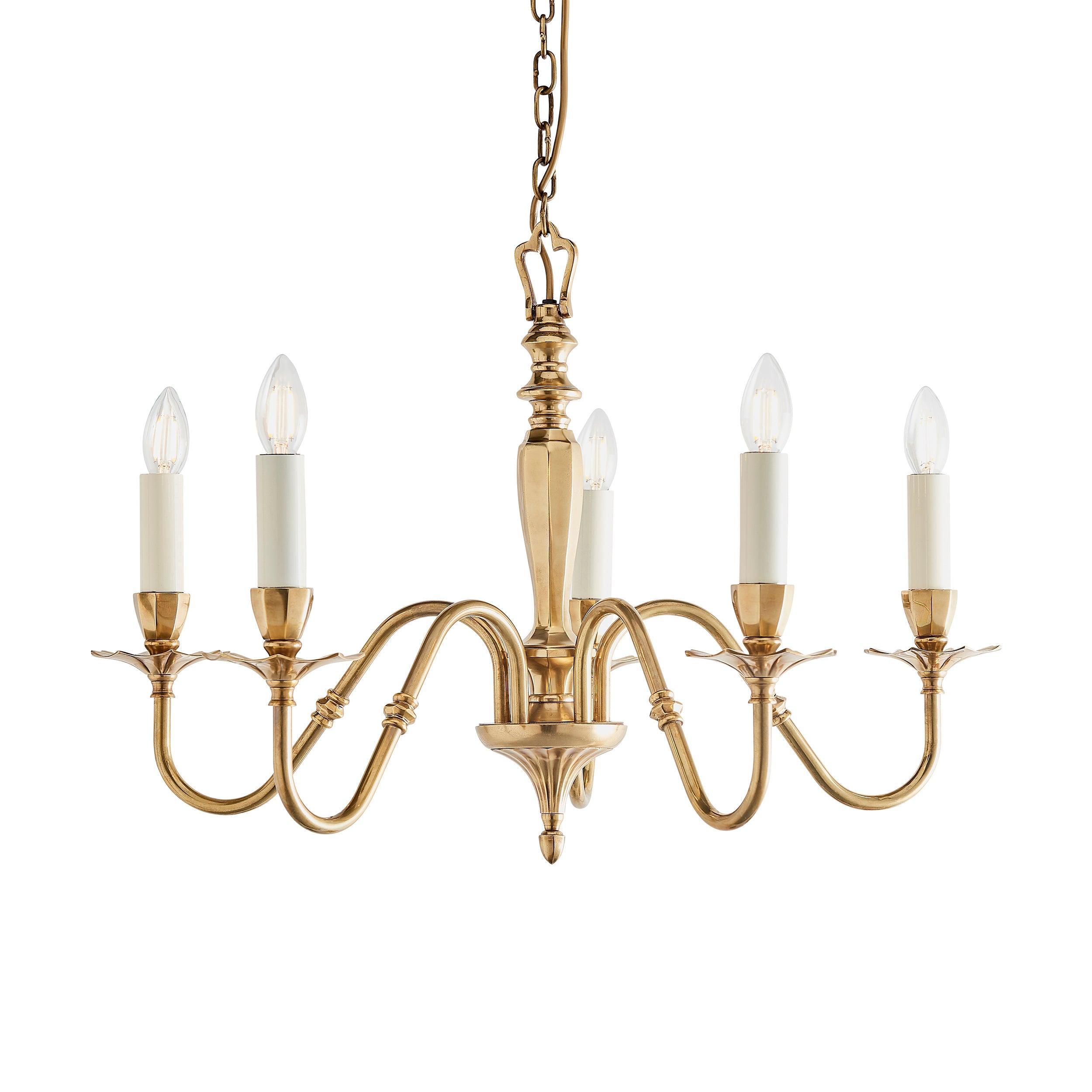 Interiors 1900 Asquith Solid Brass 5 Light Chandelier-Interiors 1900-11-Tiffany Lighting Direct