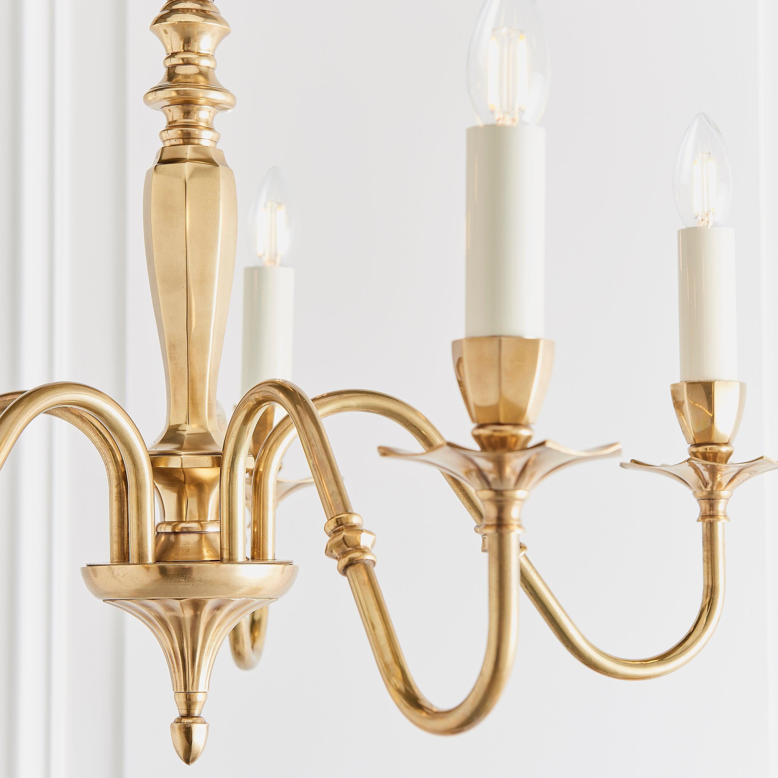 Interiors 1900 Asquith Solid Brass 5 Light Chandelier-Interiors 1900-3-Tiffany Lighting Direct