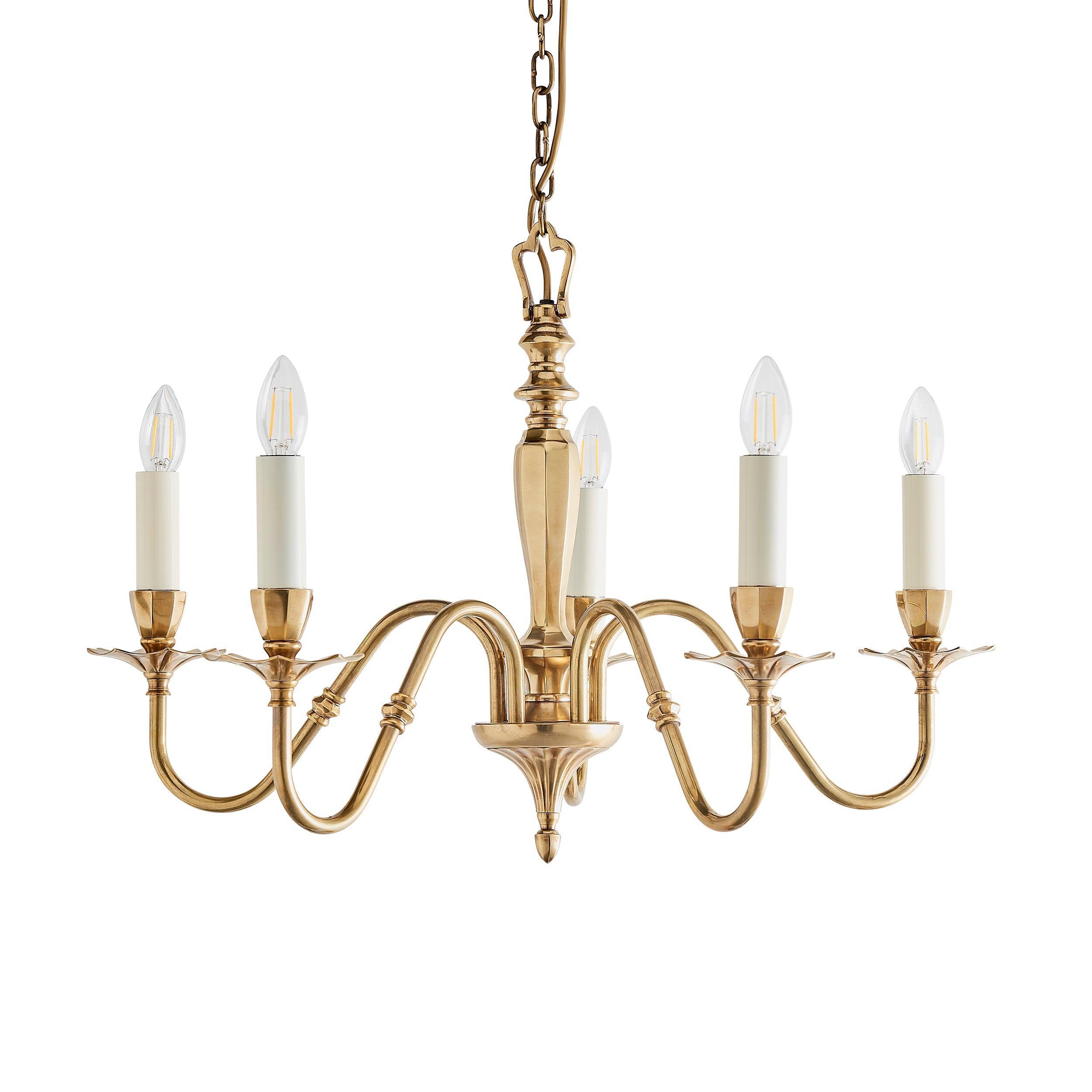 Interiors 1900 Asquith Solid Brass 5 Light Chandelier-Interiors 1900-10-Tiffany Lighting Direct