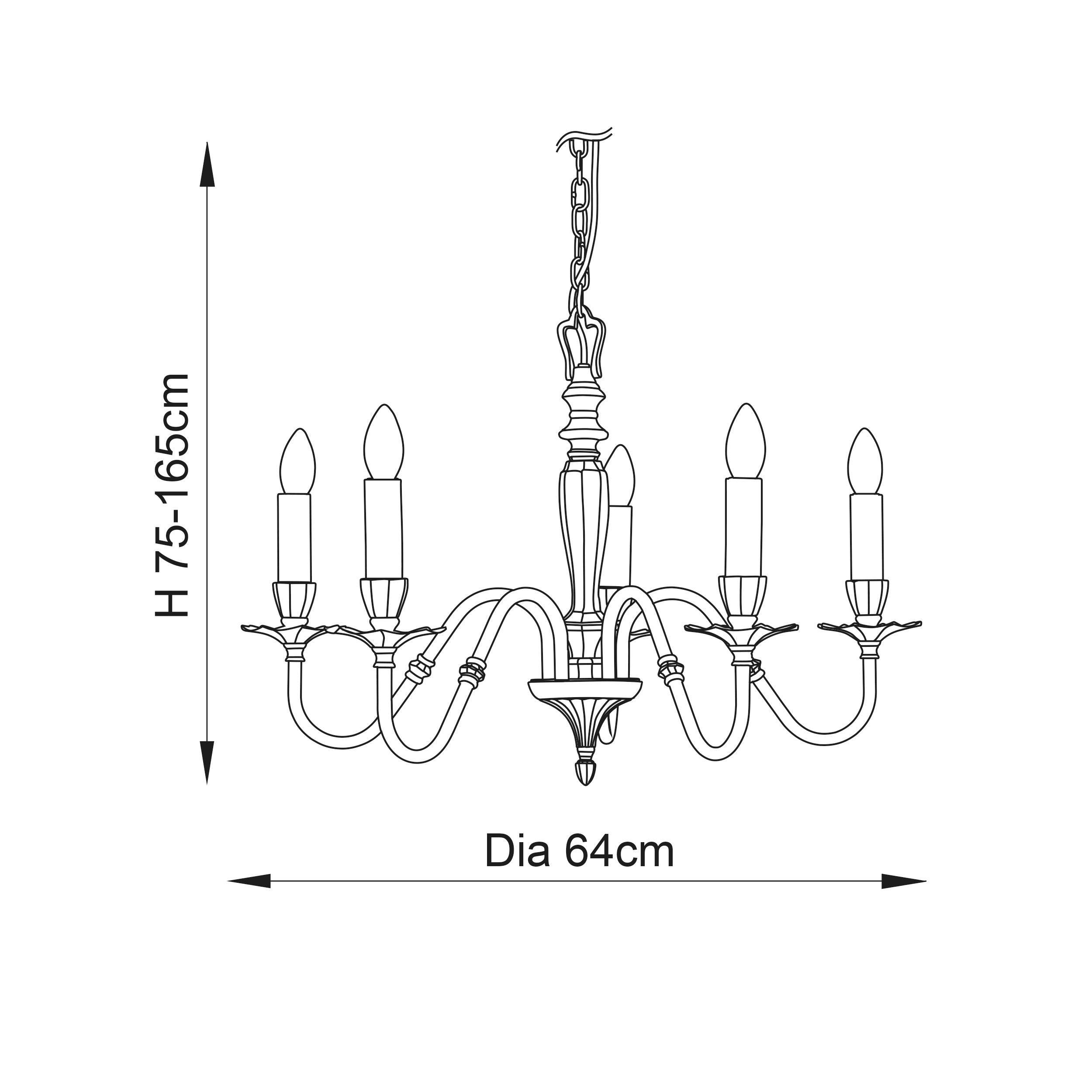 Interiors 1900 Asquith Solid Brass 5 Light Chandelier-Interiors 1900-2-Tiffany Lighting Direct