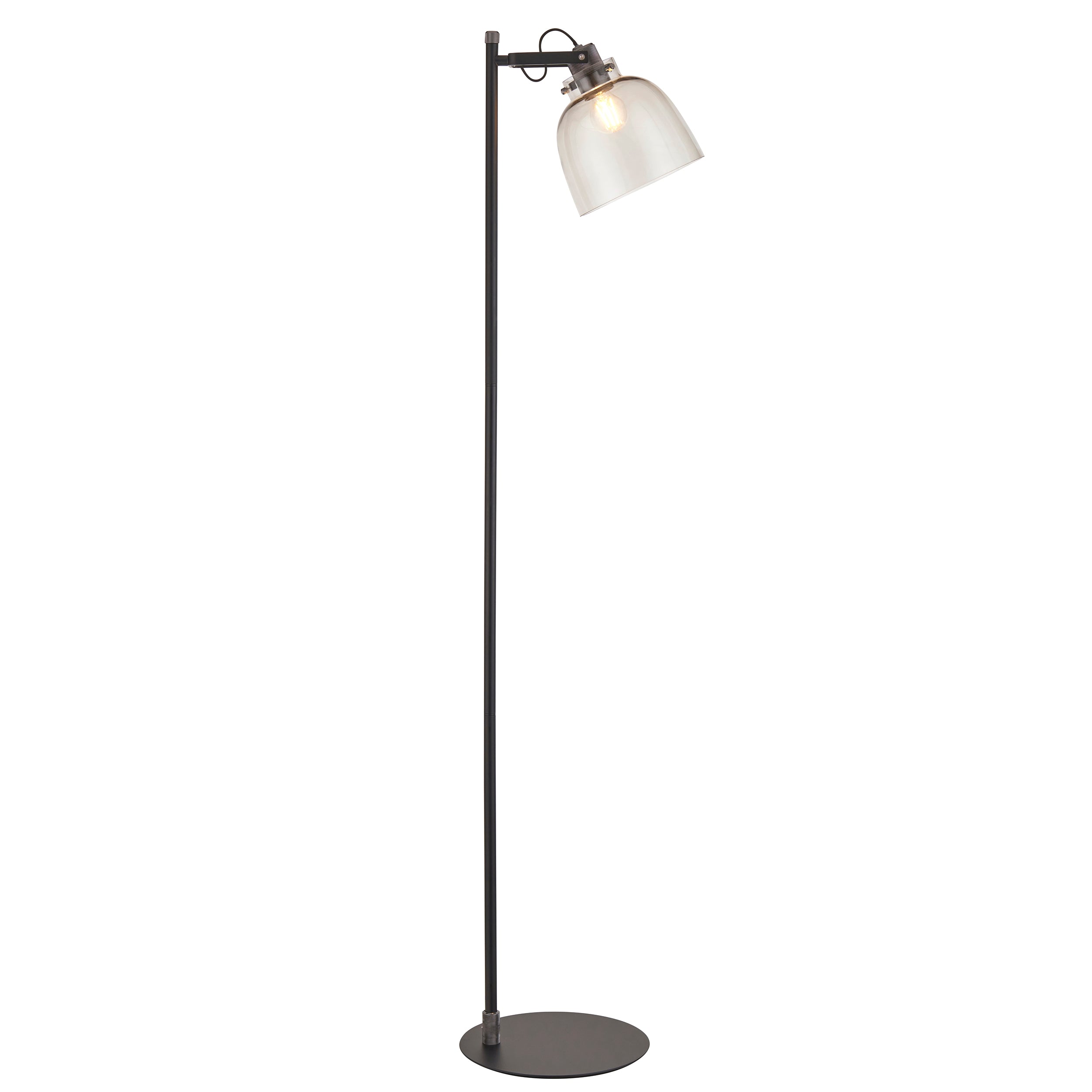Reading Industrial Black Chrome Floor Lamp