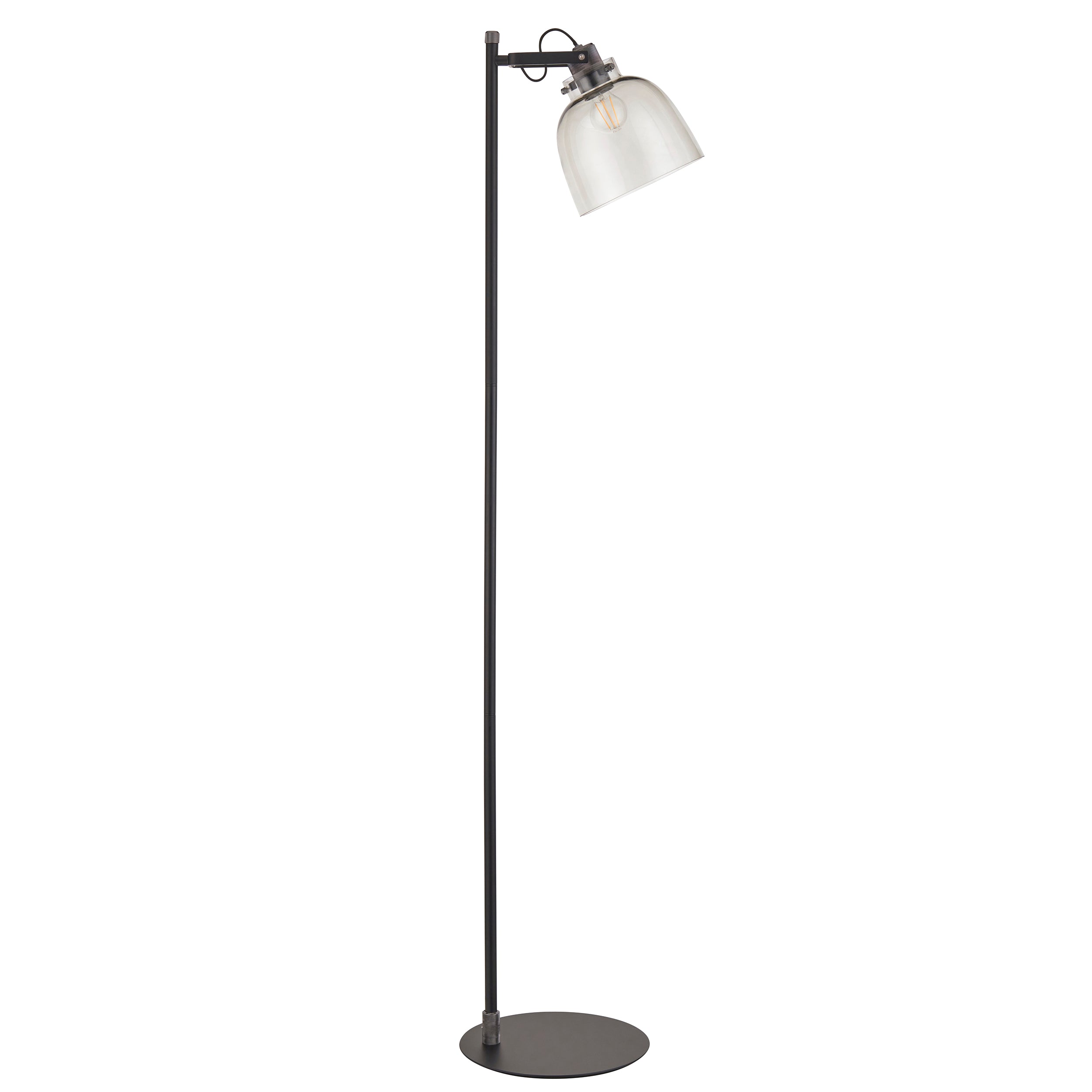 Reading Industrial Black Chrome Floor Lamp