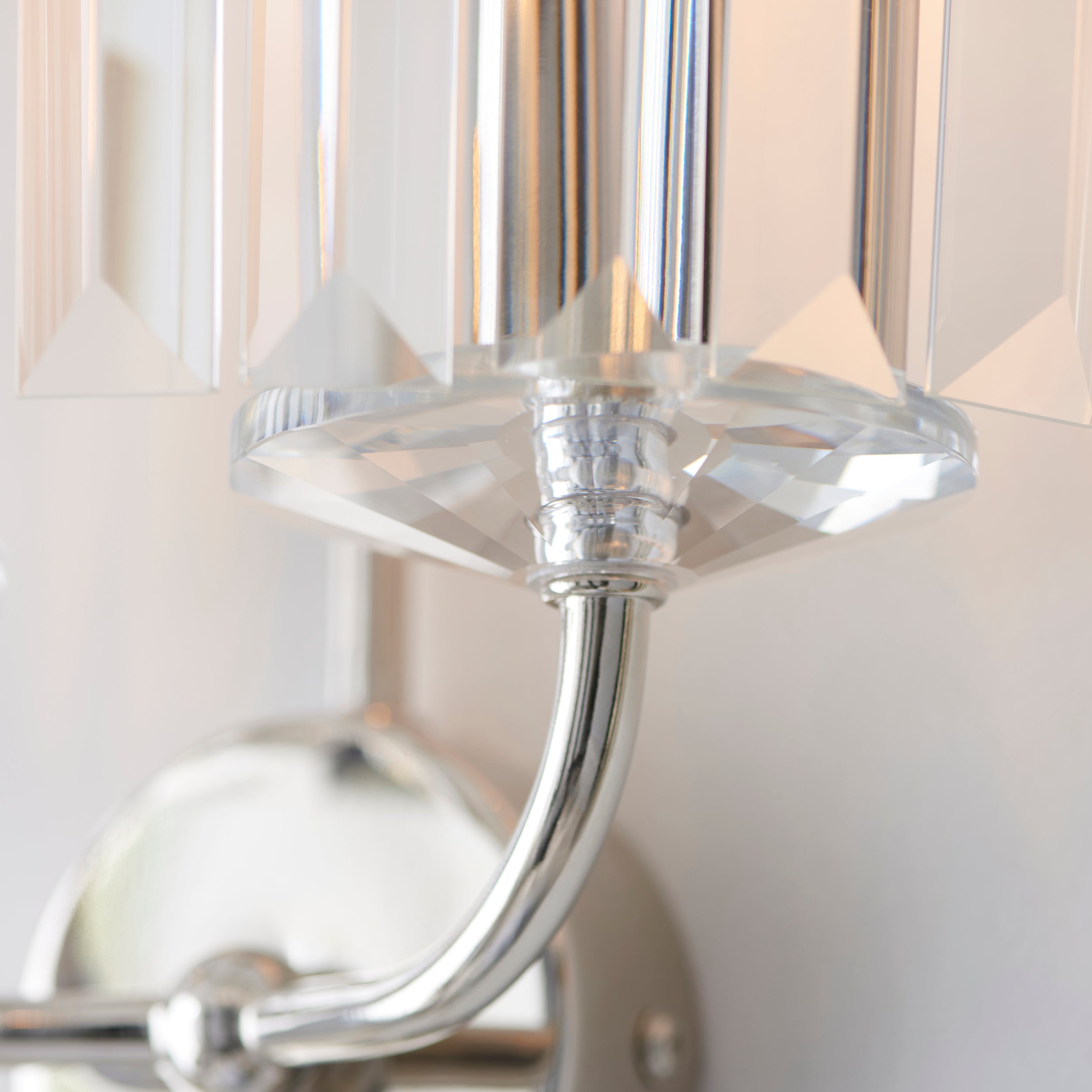 Ealing Nickel & Clear Cut Glass Wall Light