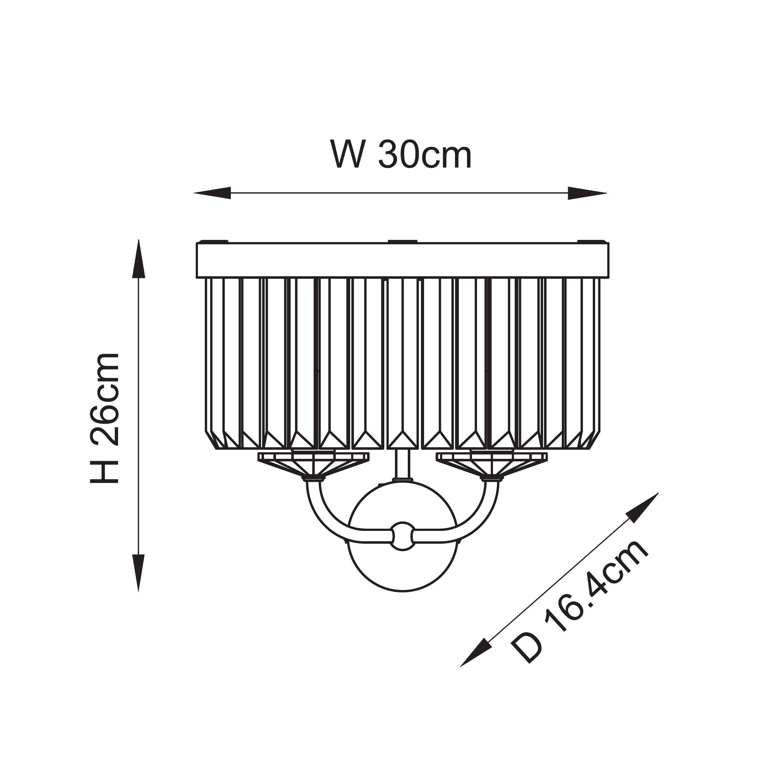Ealing Nickel & Clear Cut Glass Wall Light