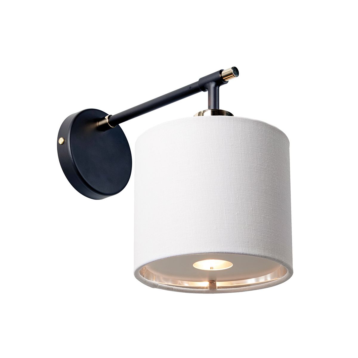 Balance 1 Light Black Wall Light BALANCE1-BKPN by Elstead Lighting