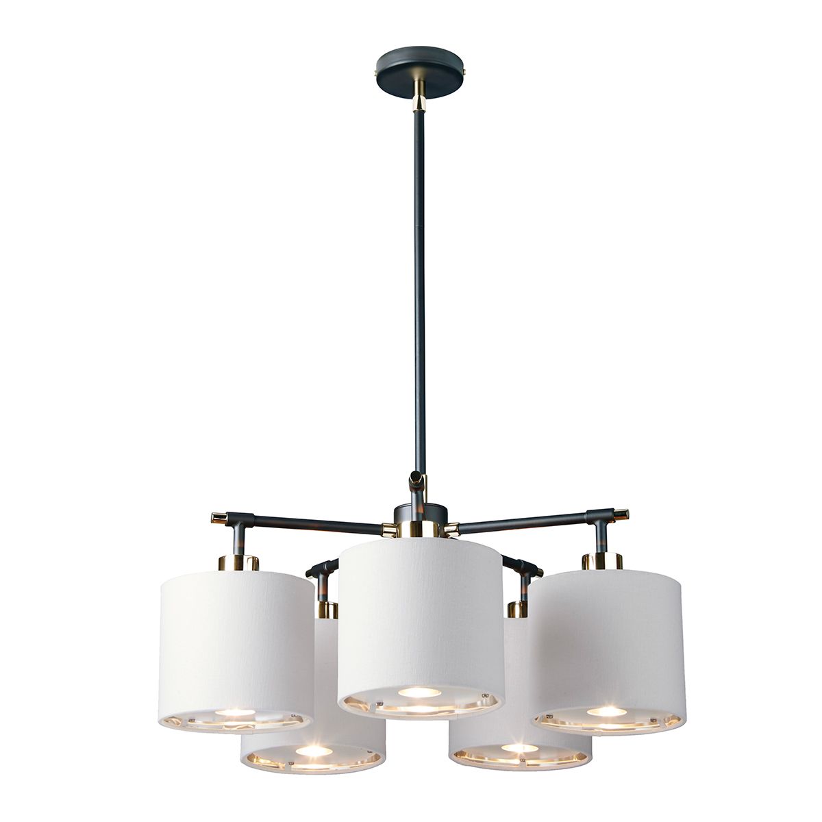 Balance 5 Light Black Chandelier BALANCE5-BKPN by Elstead Lighting