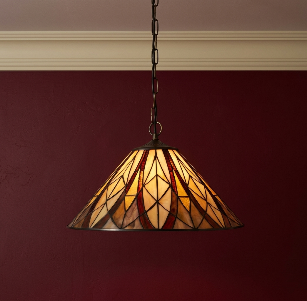 Oaks Basset Tiffany Style Pendant Ceiling Light