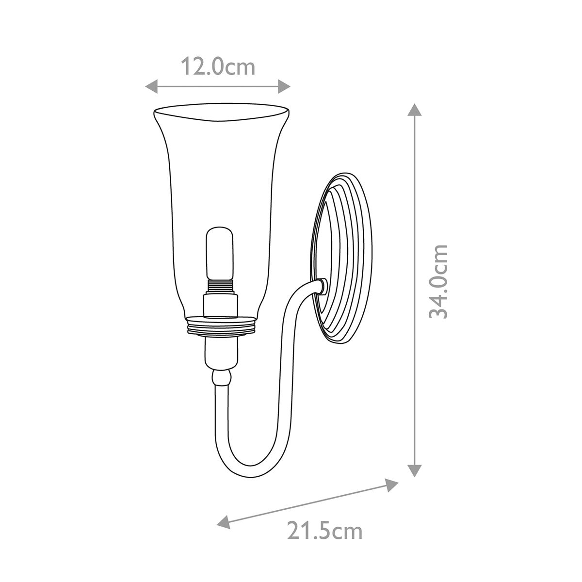 Blake Polished Chrome Bathroom Wall Light