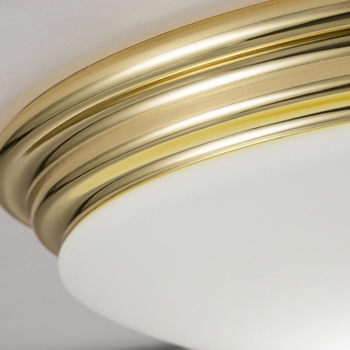Elstead Brompton 1 Light Polished Brass Bathroom Flush Mount