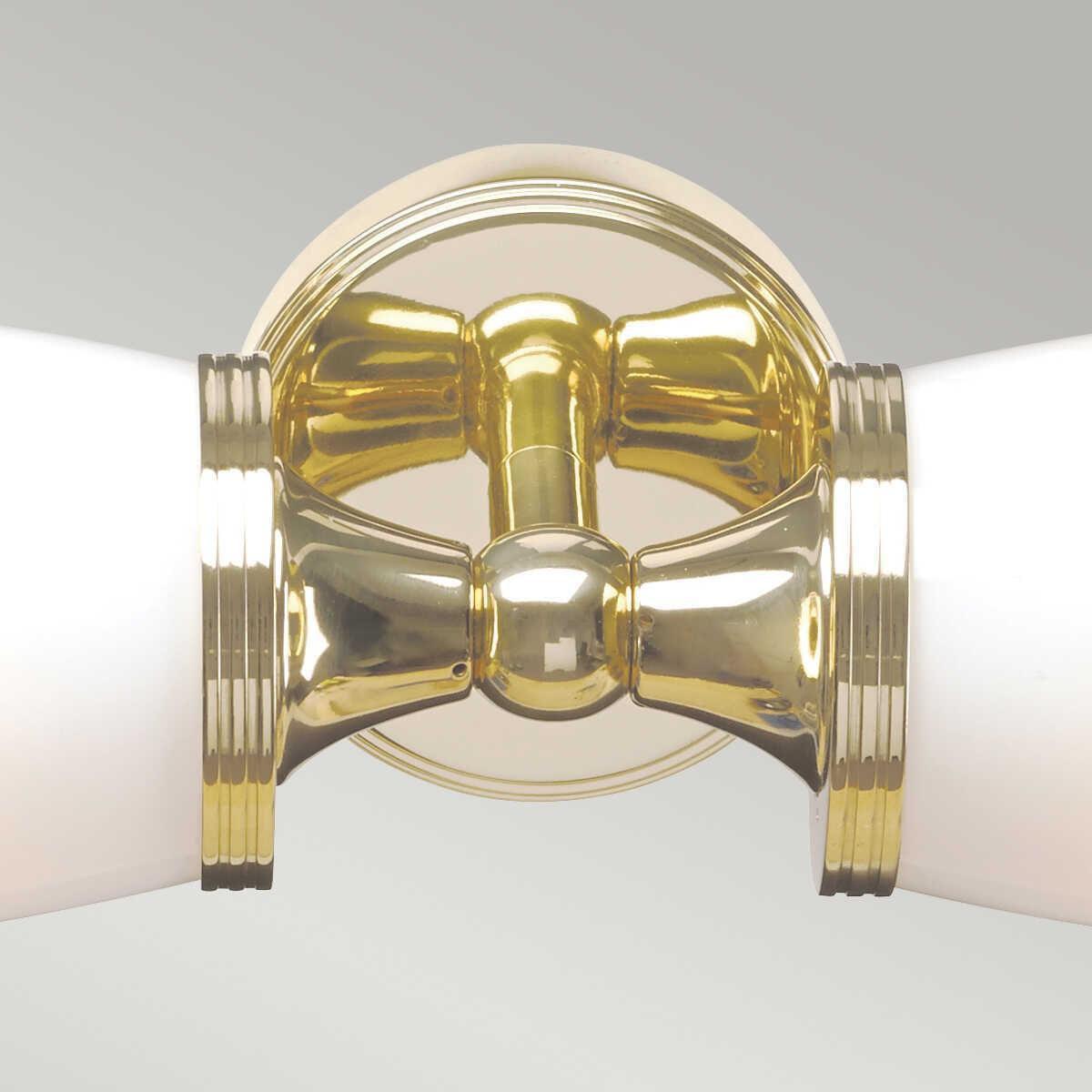 Eliot Polished Solid Brass Twin Arm Bathroom Wall Light-OB-35-25-09