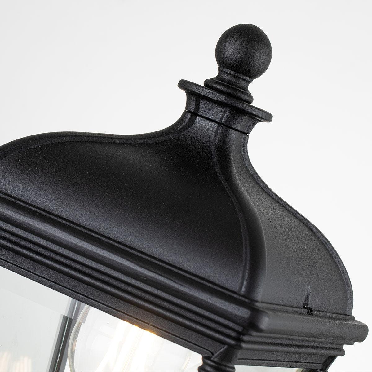 Elstead Bayview Medium Black Outdoor Pedestal Lantern