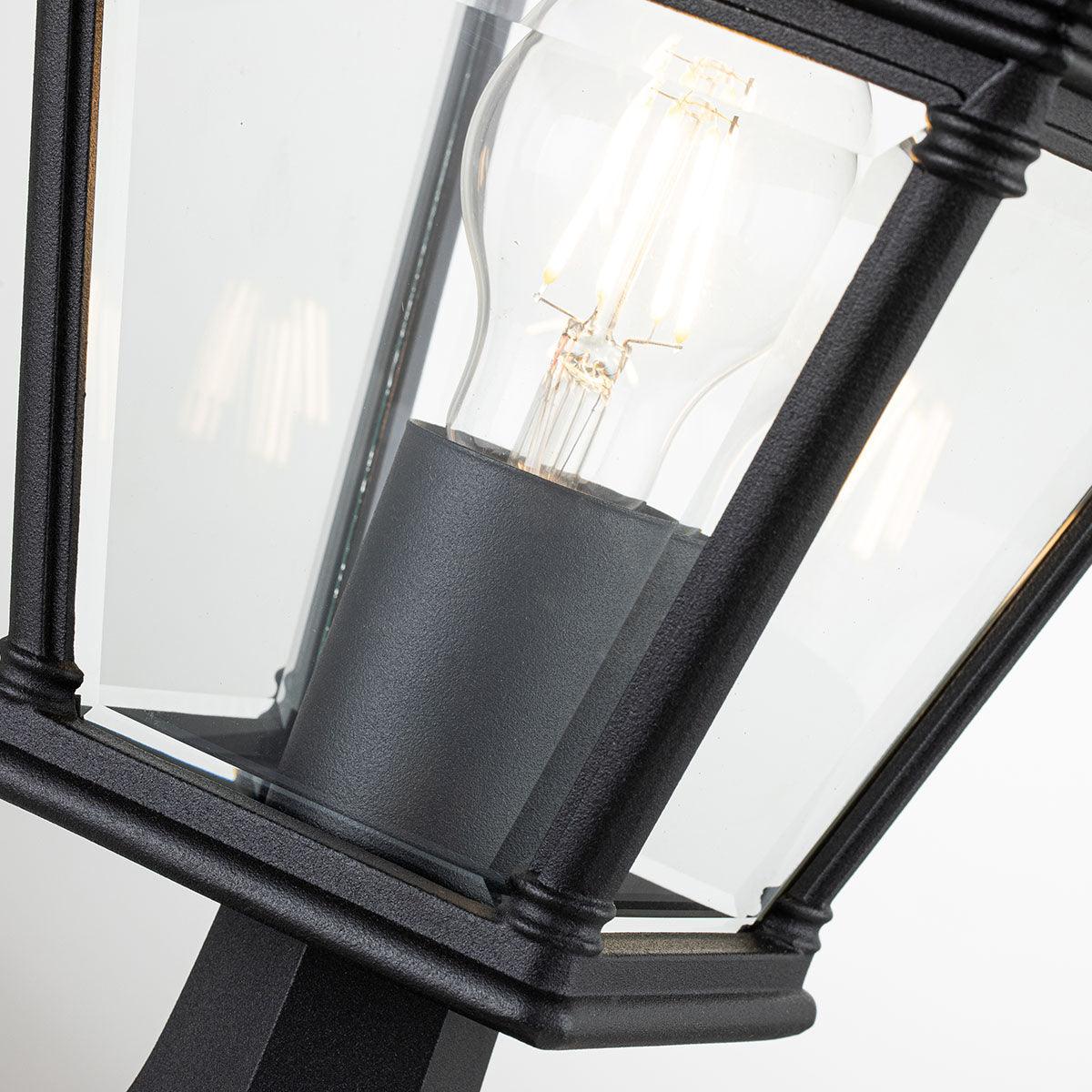 Elstead Bayview Medium Black Outdoor Pedestal Lantern