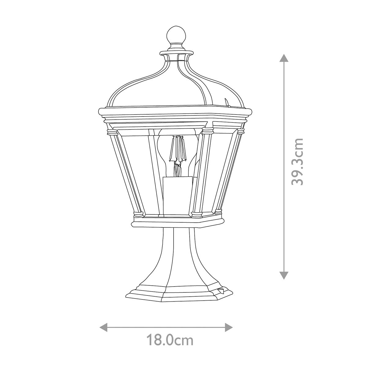 Elstead Bayview Medium Black Outdoor Pedestal Lantern