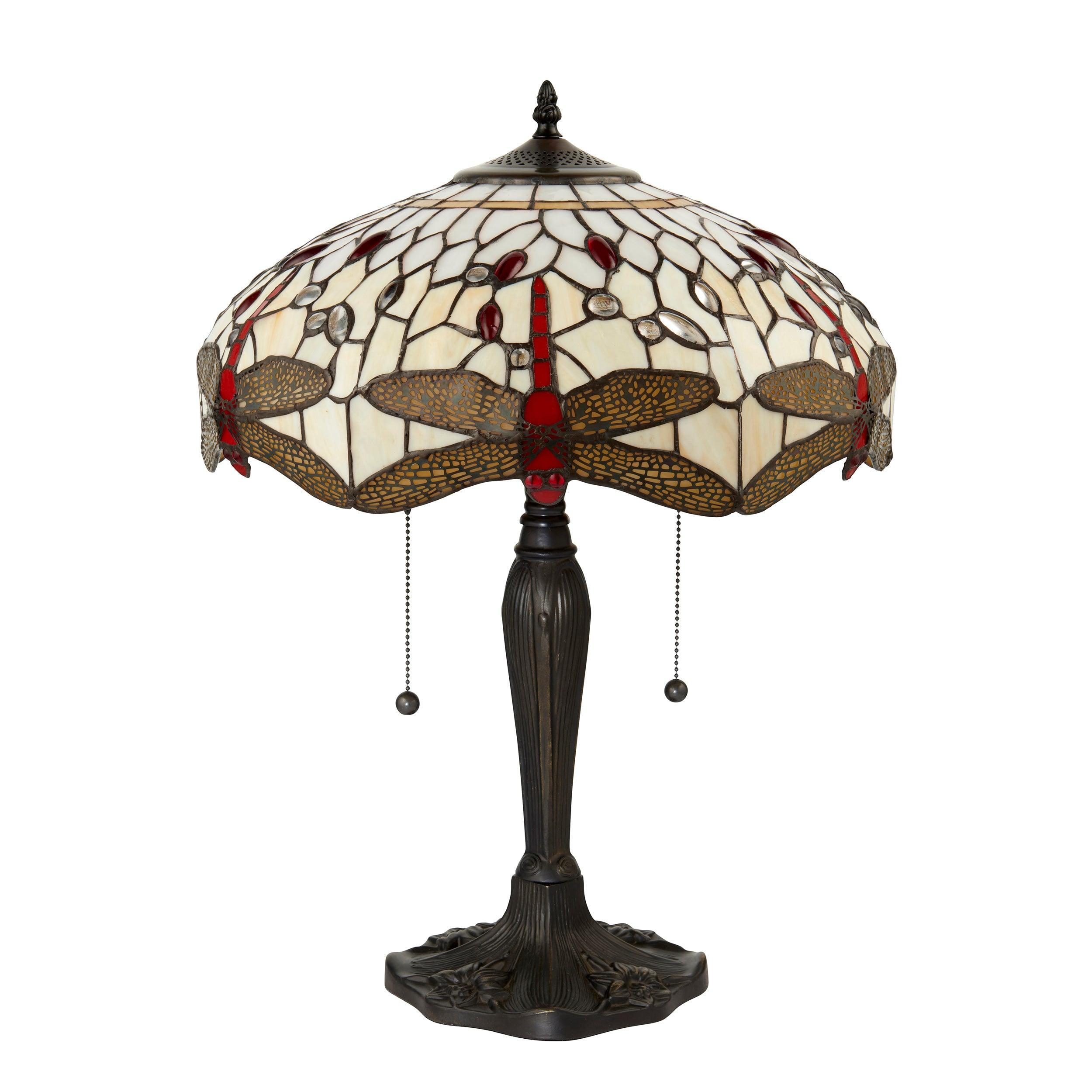 beige dragonfly large tiffany lamp Living room lighting image