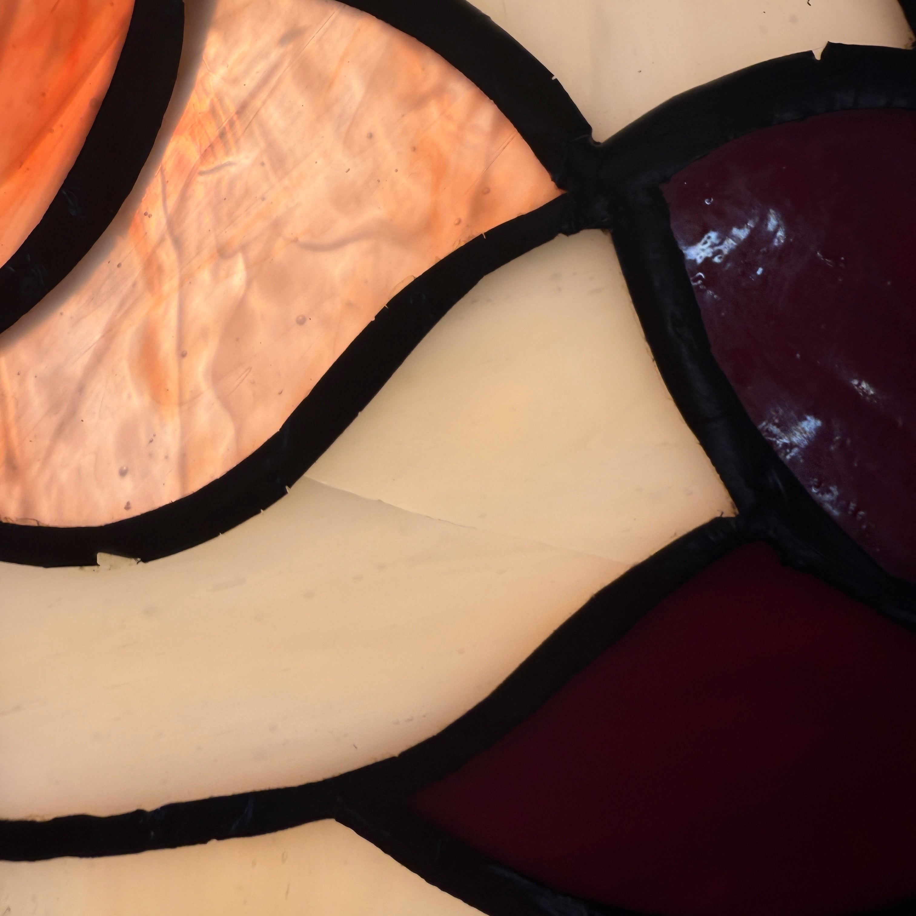 Border Medium Tiffany Ceiling Light - Single Bulb Fitting-cracked-110326