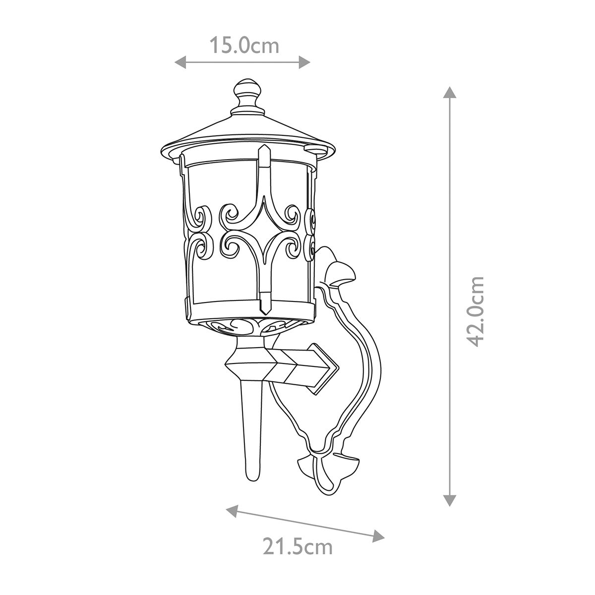 Elstead Hereford Black Outdoor Uplighter Wall Light