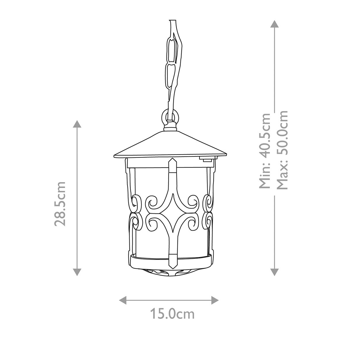 Elstead Hereford Black Outdoor Pendant Light