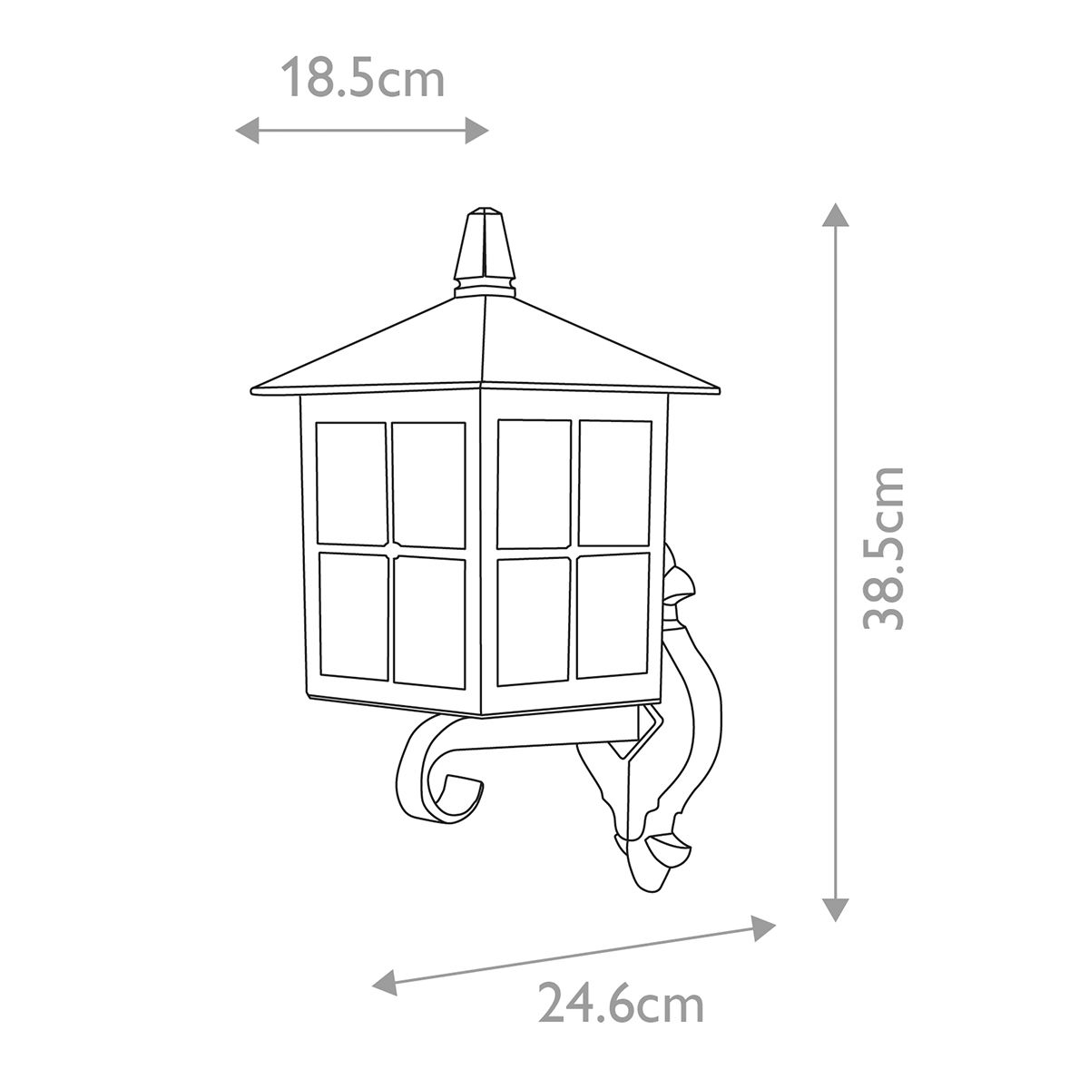 Elstead Winchester Black Outdoor Uplighter Wall Light