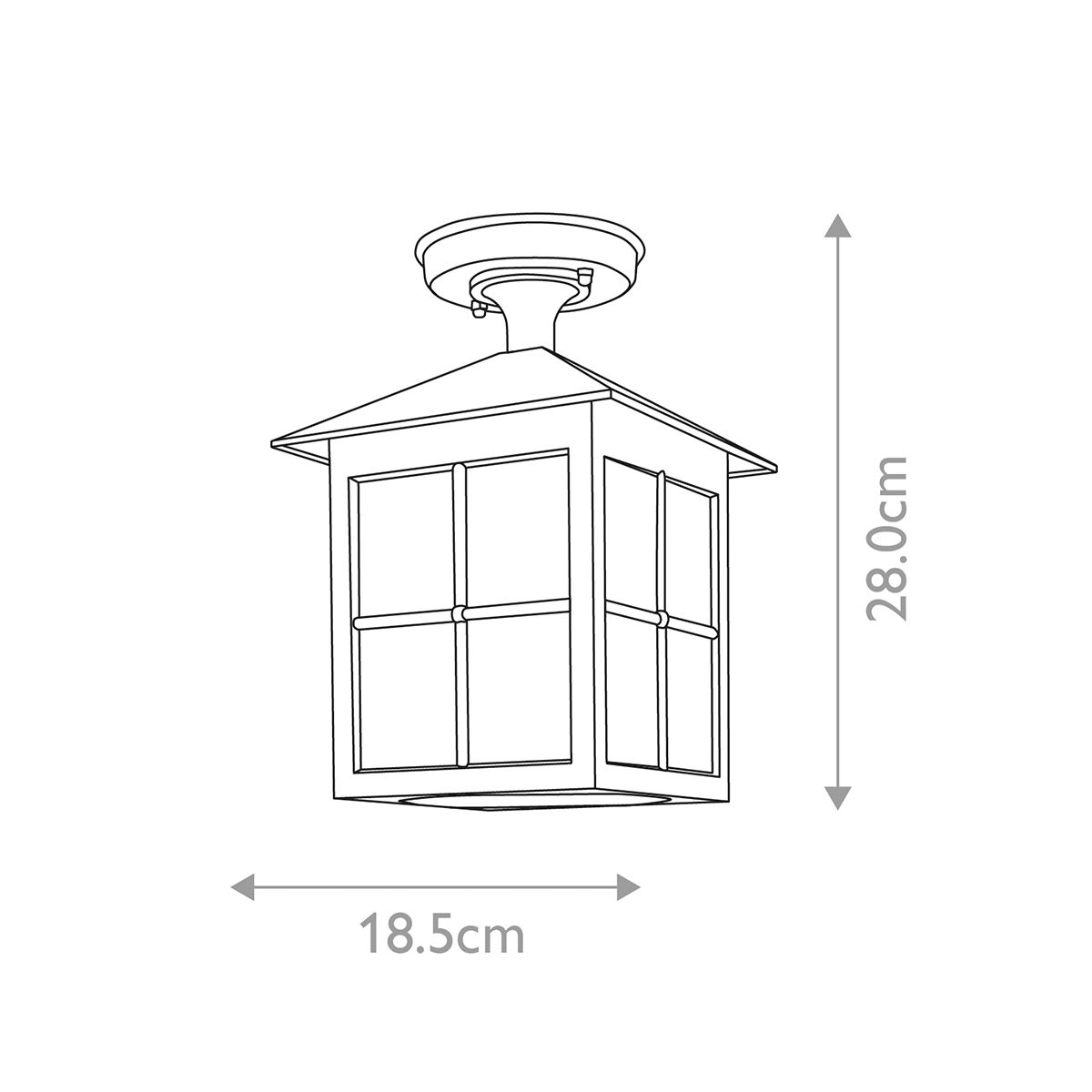 Elstead Winchester Black Outdoor Porch Ceiling Lantern