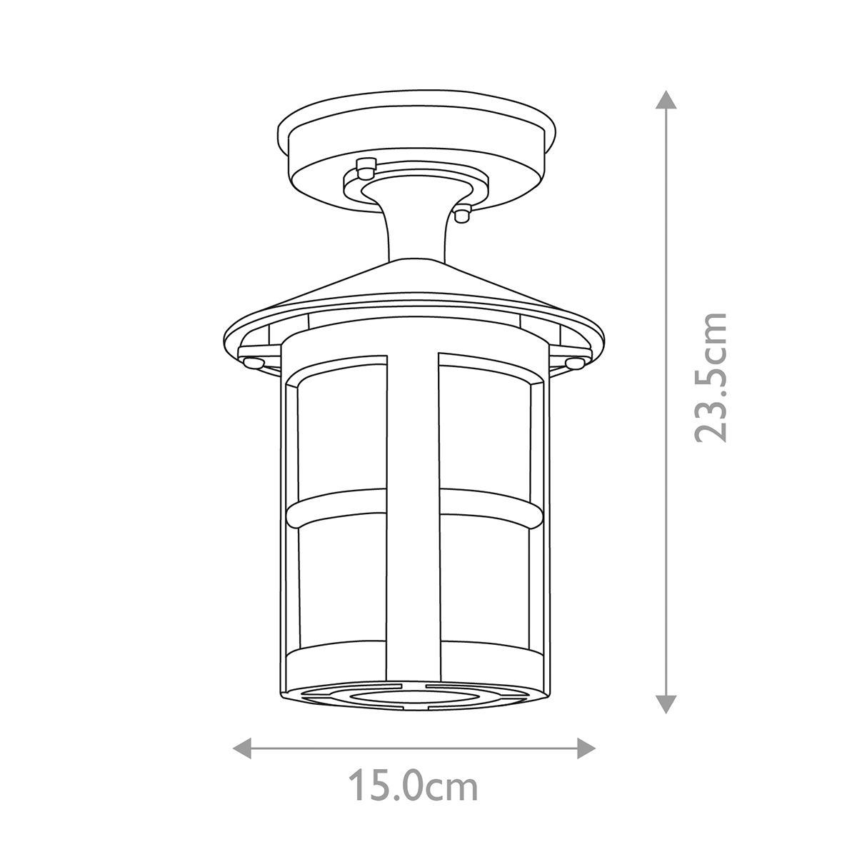 Elstead Hereford II Black Outdoor Porch Ceiling Lantern