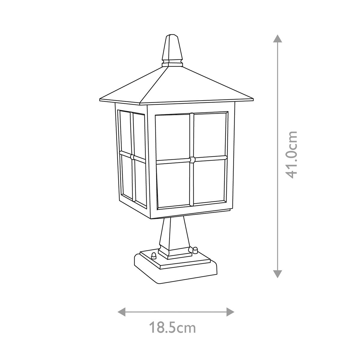Elstead Winchester Black Outdoor Pedestal Lantern-OB-180926