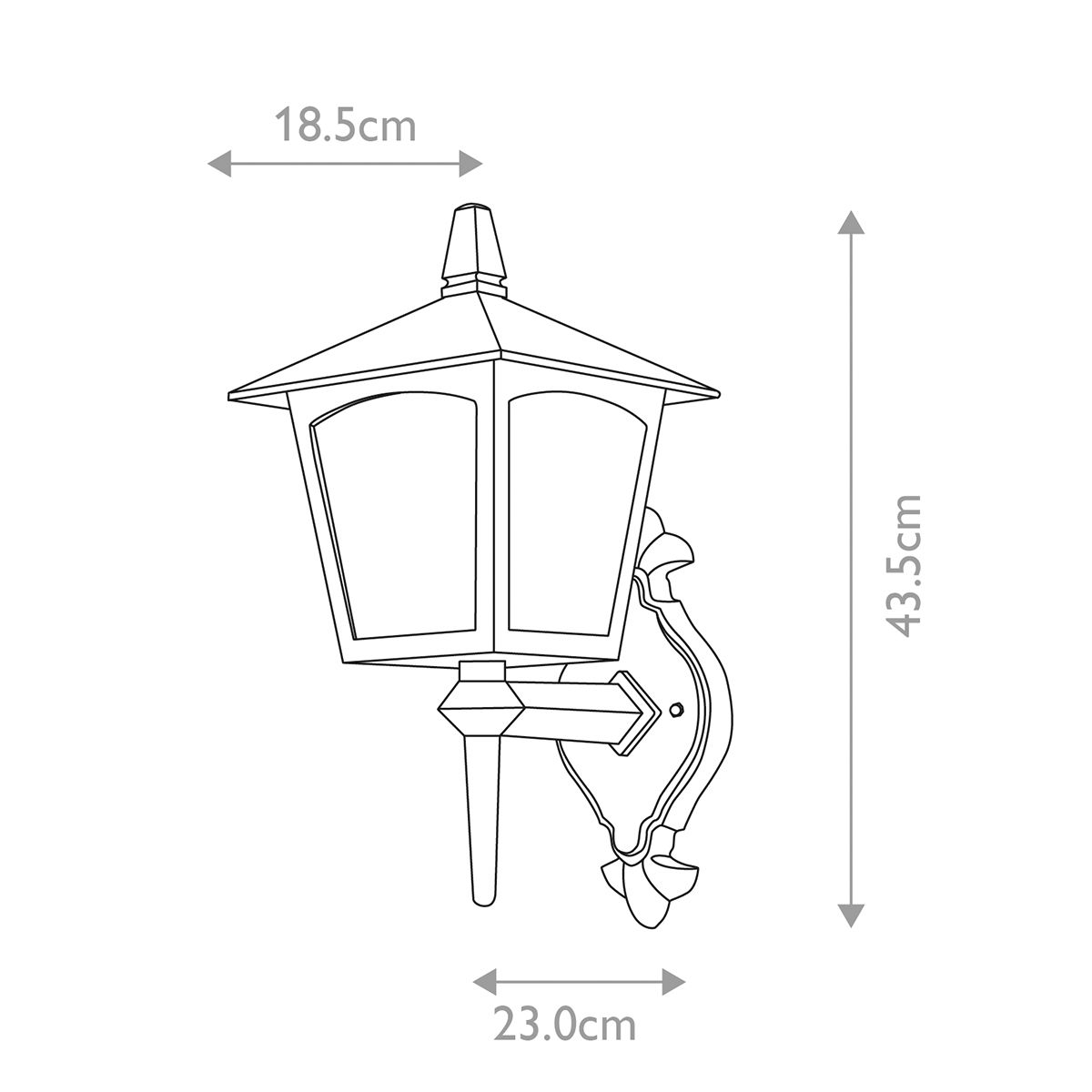 Elstead York Black Outdoor Uplighter Wall Light