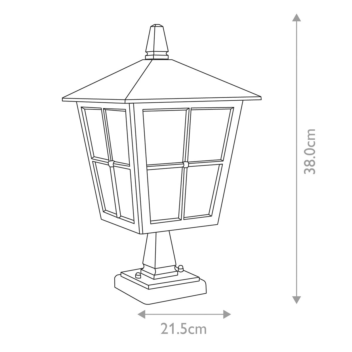 Elstead Canterbury Black Outdoor Pedestal Lantern
