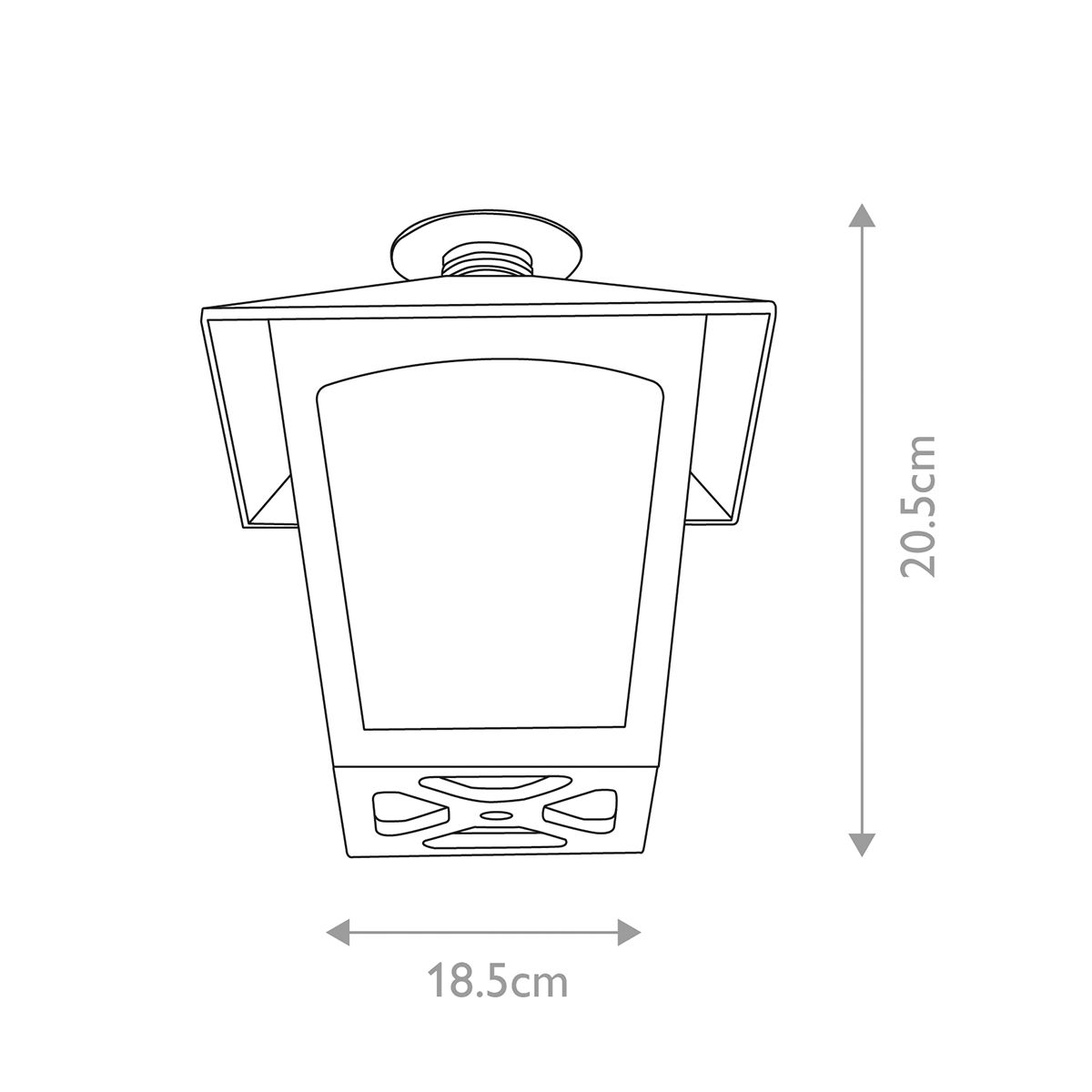 York 1 Light Black Flush Porch Lantern