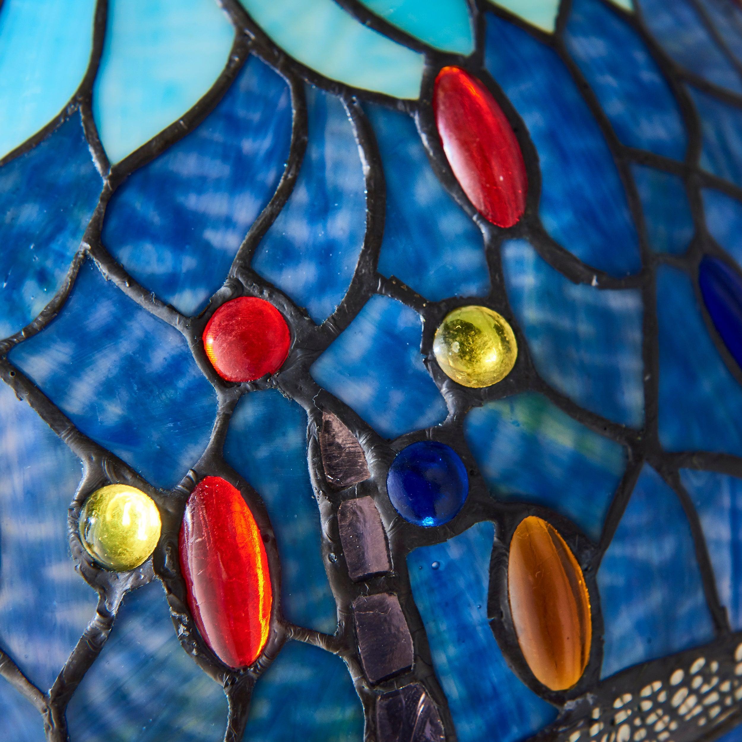 blue dragonfly medium tiffany lamp Hallway Lighting Close Up