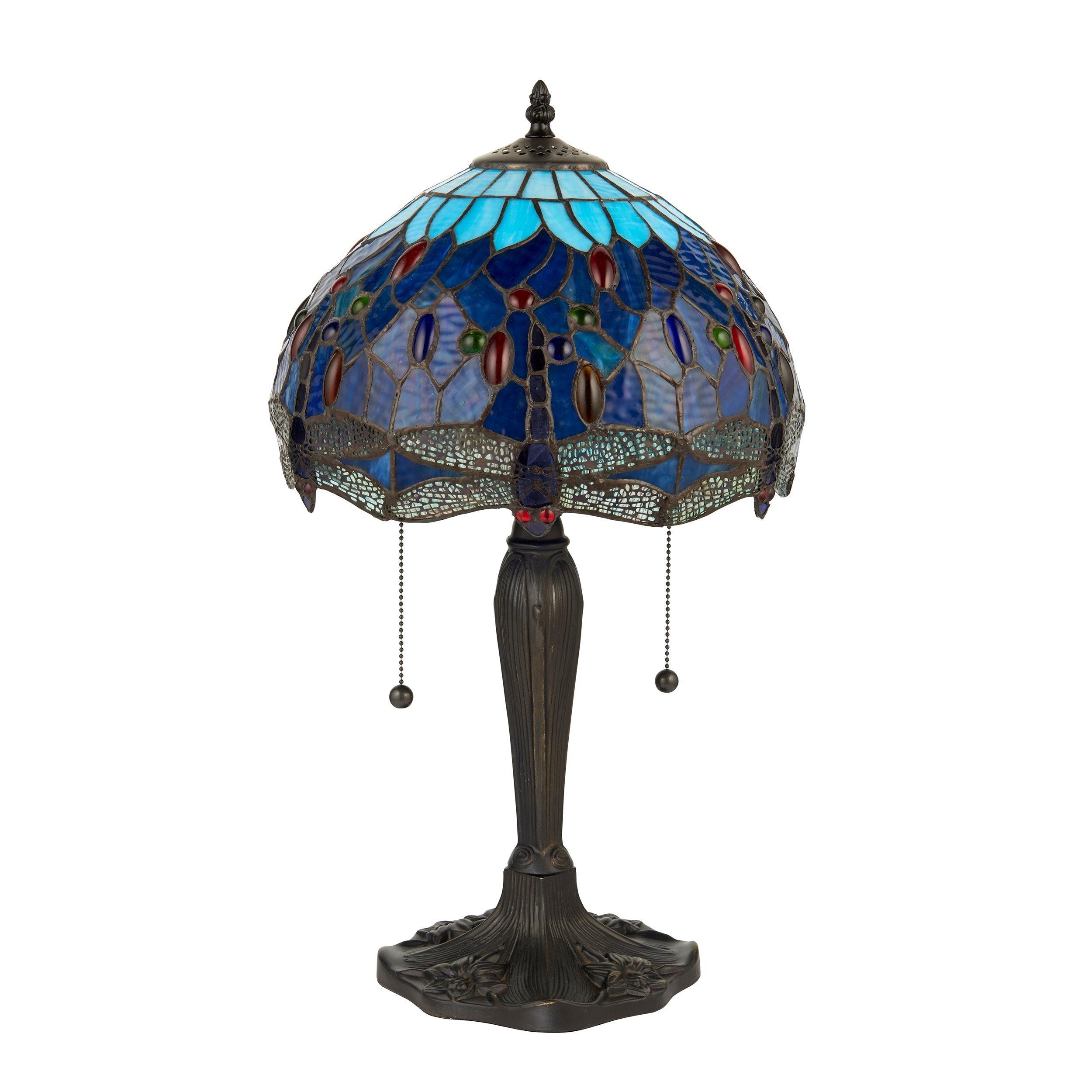 blue dragonfly medium tiffany lamp Living room lighting image