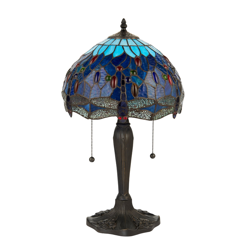 Interiors 1900 Blue Dragonfly Small Tiffany Table Lamp