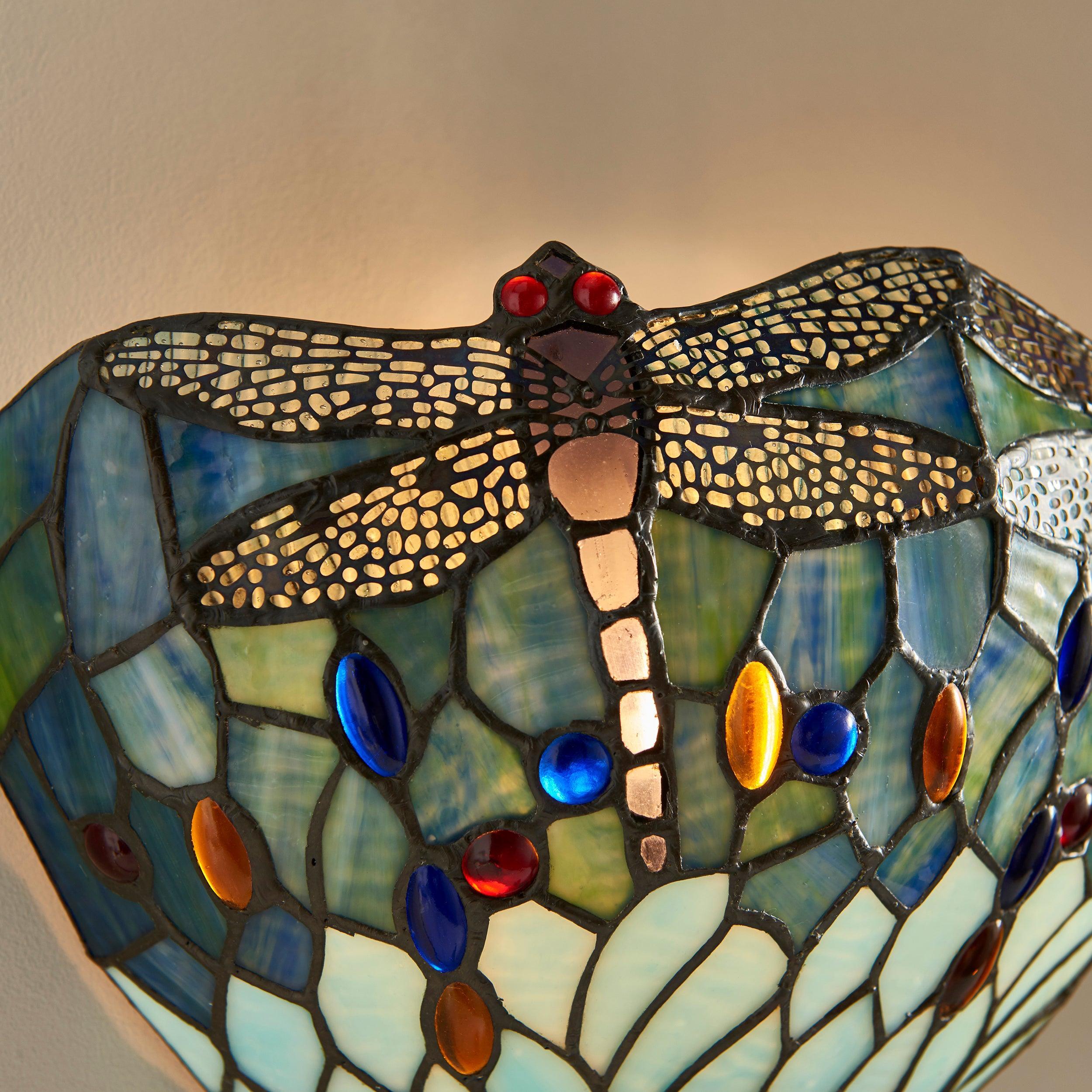 blue dragonfly tiffany wall light Hallway Lighting Image