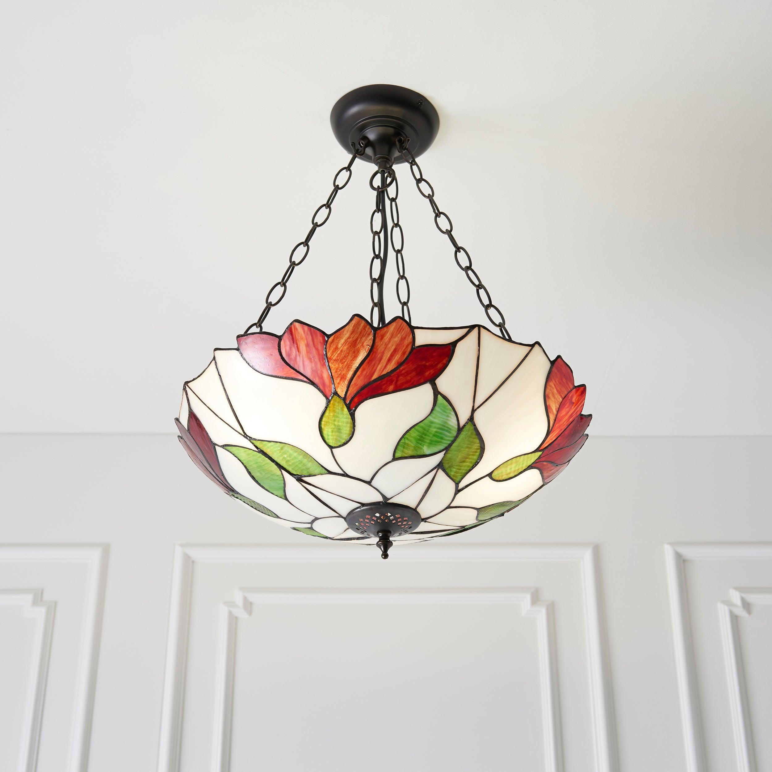 botanica inverted tiffany pendant light Hallway Lighting Close Up