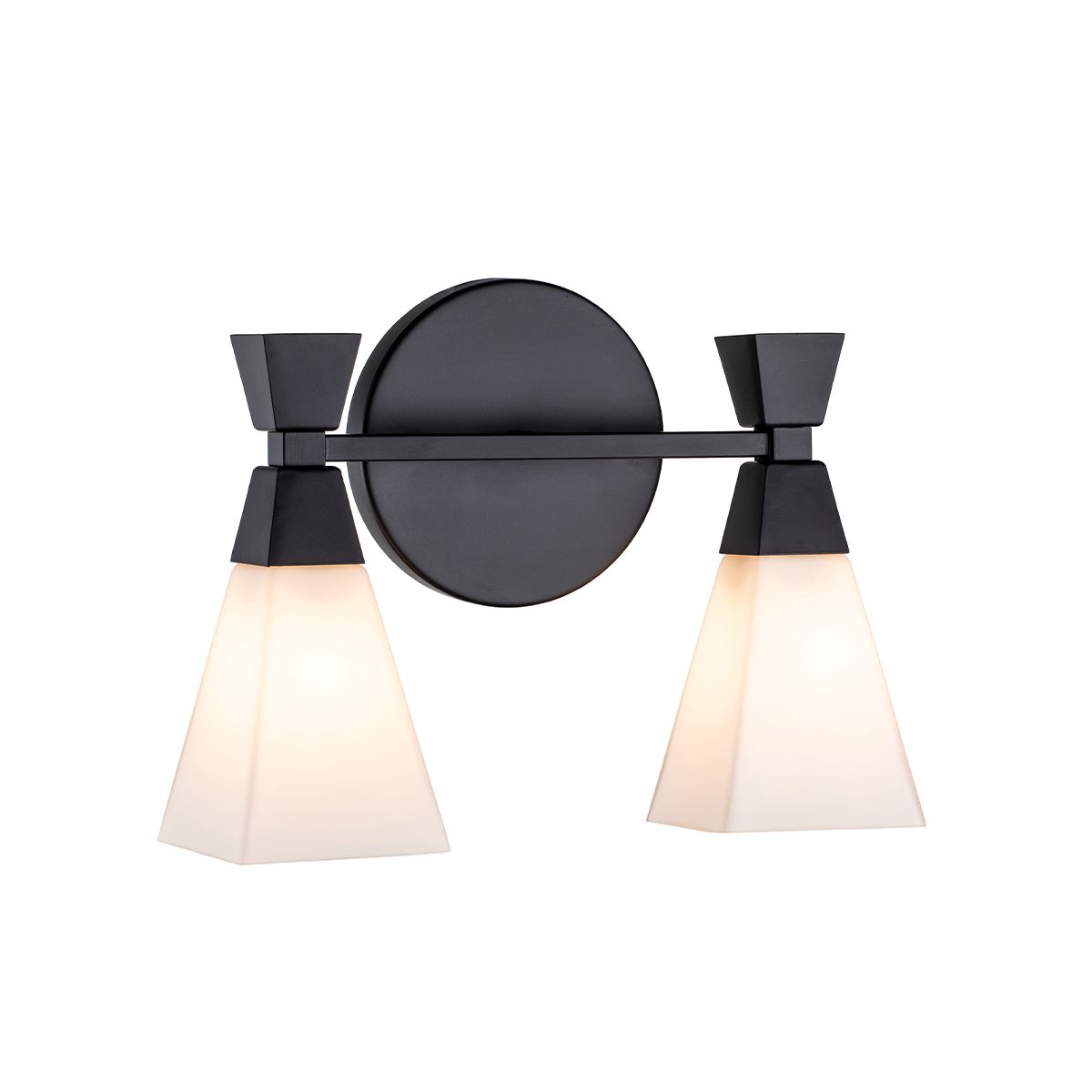 Bowtie 2 Light Black Modern Bathroom Wall Light BOWTIE-2-MB by Elstead Lighting