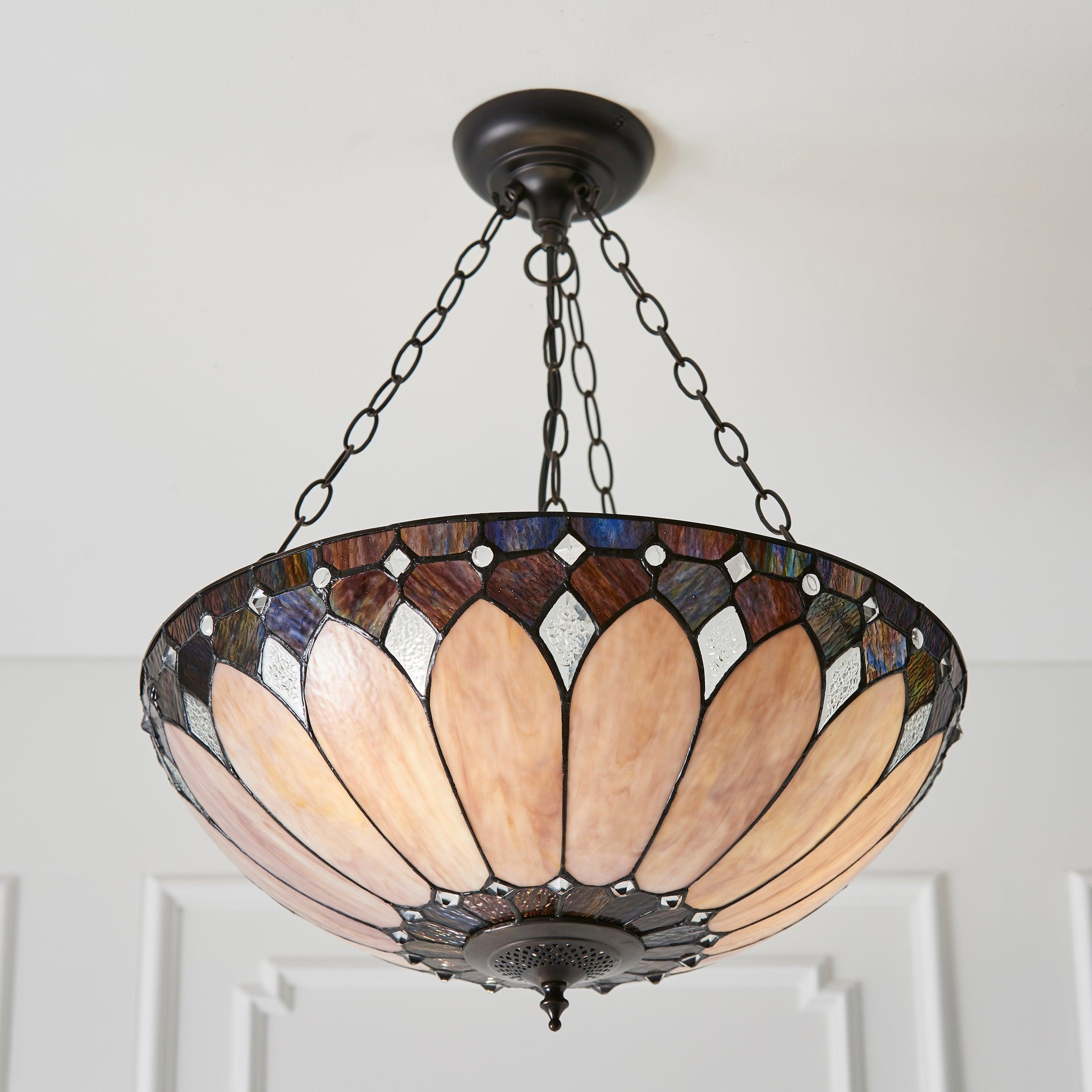 Interiors 1900 Brooklyn Large Inverted Tiffany Ceiling Light